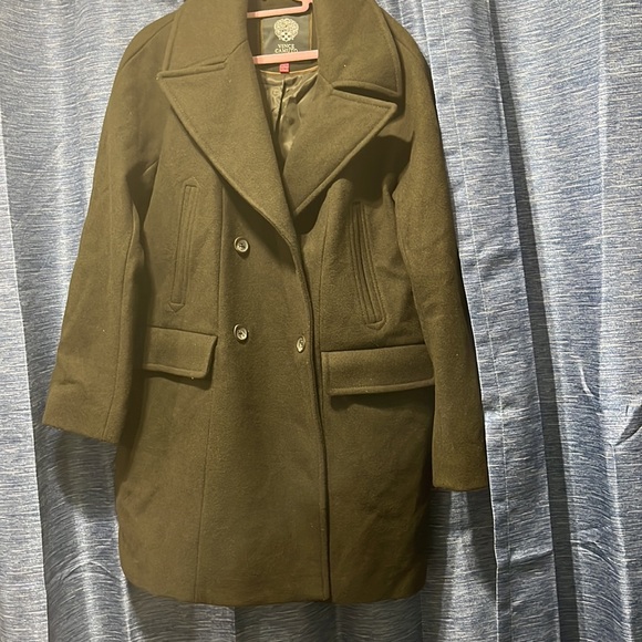 Olive green pea coat style Vince Camuto